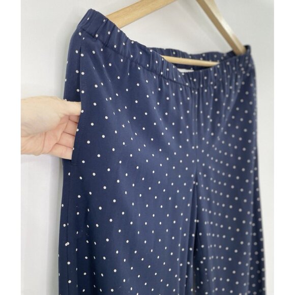 J. Jill Women’s Navy Blue Polka Dot‎ Lightweight Pul On Pants Size Small Preppy - Picture 4 of 10